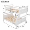 Twin over Full Bunk Bed with ladder, Safety Guardrail, Perfect for Bedroom, White(Old SKU: SM000118AAK-1) - as Pic