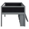 Twin Size Low Loft Bed with Two Movable Shelves and Ladder,with Decorative Guardrail Chalkboard,Gray(Old SKU: WF283286AAE) - as Pic