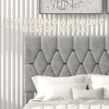 GRAY QUEEN SIZE TRUNDLE PULL OUT DRAWERS STORAGE UPHOLSTERED BED MODERN DESIGN NO BOX SPRING REQUIRED - as Pic