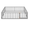 Full Size Wood Daybed Frame with Fence, Gray(OLD SKU:WF289662AAE) - as Pic