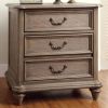 Rustic Natural Tone Finish Solid wood 1pc Nightstand Brass Hanging Pull Ball Bearing Metal Glides Bedroom Bedside Table - as Pic