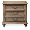 Rustic Natural Tone Finish Solid wood 1pc Nightstand Brass Hanging Pull Ball Bearing Metal Glides Bedroom Bedside Table - as Pic