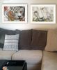 "Tiger Lily Dandy Lion" 2-Piece Vignette By Ed Wargo, Ready to Hang Framed Print, White Frame - as Pic