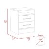 Rowley 2-Drawer 1-Shelf Rectangle Nightstand Smokey Oak and White - as Pic