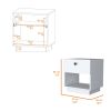 Ethan White 1-Drawer Nightstand - as Pic