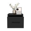 Floating Nightstand Calion, Bedroom, Black - Black