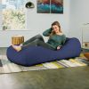 Jaxx Arlo Chaise Lounge Bean Bag Chair - Premium Chenille, Navy - Navy Blue - Chenille