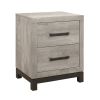 Attractive Gray Finish 1pc Nightstand of 2x Drawers Metal Bar Hardware Premium Melamine Board Wooden Bedroom Furniture - as Pic