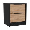 Centura 3-Piece Bedroom Set, Two Nightstands and Dresser, Black and Pine - as Pic