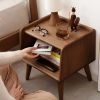 Pure Solid Wood Bedside Cabinet Modern Simple Nightstands European Beech Bedside Cabinet Nordic Bedroom Solid Beech Storage Cabinet 0.4m - as Pic
