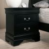 1pc Nightstand Black Louis Philippe Solid wood English Dovetail Construction Antique Nickle Hanging Pulls - as Pic