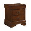 Classic Louis Philippe Style Brown Cherry Finish 1pc Nightstand of 2x Drawers Traditional Design Bedroom Furniture - as Pic