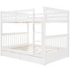 Full-Over-Full Bunk Bed with Ladders and Two Storage Drawers (White)(OLD SKU:LT000365AAK) - as Pic