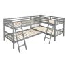 L-Shaped Bunk Bed with Ladder,Twin Size-Gray(OLD SKU :LP000020AAE) - as Pic