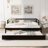 Twin or Double Twin Daybed with Trundle,Espresso - as pic