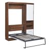 Twin Size Murphy Bed Wall Bed with Cabinet,White - as Pic