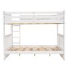 Full-Over-Full Bunk Bed with Ladders and Two Storage Drawers (White)(OLD SKU:LT000365AAK) - as Pic