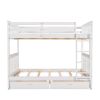 Full-Over-Full Bunk Bed with Ladders and Two Storage Drawers (White)(OLD SKU:LT000365AAK) - as Pic