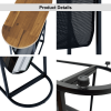 Acacia Oval Small Side Tables Living Room Small Space With Magazines Organizer Storage Space (Set of 2) - as Pic
