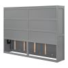 Full Size Murphy Bed Wall Bed,Gray - as Pic