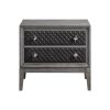 Modern Styling Bedroom 1pc Nightstand of 2 Drawers Faux Leather Upholstered Gray Classic Design Wooden Furniture - as Pic