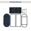 Glass Oval Small Side Tables Living Room Small Space With Magazines Organizer Storage Space (Set of 2) - as Pic