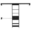 Manchester 250 Closet System, Five Open Shelves, One Drawer, Three Metal Rods -Black - as Pic