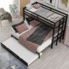 Twin over Pull-out Bunk Bed with Trundle, Espresso - as pic