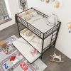 Twin Over Twin Metal Bunk Bed Frame with Trundle(Upgrade reinforcement version) - as pic