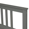 Wood Platform Bed with Headboard and Footboard, Twin (Gray) - as pic