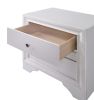 Contemporary 1pc Nightstand White Finish Silver Accents Hidden Jewelry Drawer Nickel Round Knob Bedside Table Bedroom Furniture - as Pic