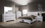 Contemporary 1pc Nightstand White Finish Silver Accents Hidden Jewelry Drawer Nickel Round Knob Bedside Table Bedroom Furniture - as Pic