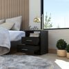 Brookeline 2-Drawer 1-Shelf Rectangle Nightstand Black Wengue - as Pic