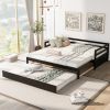 Twin or Double Twin Daybed with Trundle,Espresso - as pic