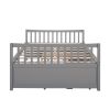 Full size Daybed with Twin size Trundle and Drawers; Full Size; Gray - pic