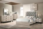 Bedroom Furniture Contemporary Look Cream Color Nightstand Drawers Bed Side Table plywood - as Pic