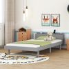 Modern Design Twin Size Platform Bed Frame with Built-in USB port for Grey Color - as Pic