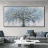 Hand Painted Oil Painting Oil Painting on Canvas Tree Blue Abstract Trees Landscape Modern Oil Painting Original Hand Painted Painting Modern Art - 90
