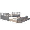 Full size Daybed with Twin size Trundle and Drawers; Full Size; Gray - pic
