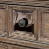 Transitional Rustic Natural Tone 1pc Nightstand Only Solid wood 3-Drawers Bronze Round Knobs Bedside Table Bedroom Furniture - as Pic