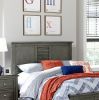 Cool Gray Finish 1pc Full Size Bed Louvered Panel Headboard Footboard Transitional Style Bedroom Wooden Furniture - as Pic