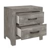 Rustic Style Gray Finish 1pc Nightstand of 2x Drawers Transitional Design Bedroom Furniture - as Pic