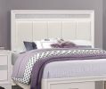 Modern Glam White Finish 1pc Queen Platform Bed with Drawers Storage Upholstered Headboard Silver Glitter Accent Wooden Bedroom Furniture - as Pic