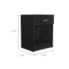 Merimac 1-Drawer 1-Shelf Nightstand Black Wengue - as Pic