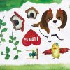 Puppy Love - Wall Decals Stickers Appliques Home Decor - HEMU-ZS-069