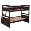 Twin over Full Bunk Bed with Storage - Espresso(OLD SKU :LP000022AAP) - as pic