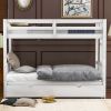 Twin over Pull-out Bunk Bed with Trundle, White - as pic