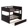 Full Over Full Bunk Bed with Twin Size Trundle, Espresso (old sku: LP000250AAP ) - as pic