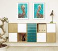 "Pelicans Collection" 2-Piece Vignette By Lisa Morales, Printed Wall Art, Ready To Hang Framed Poster, White Frame - as Pic