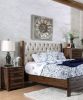 1pc Nightstand Only Transitional Rustic Natural Tone Solid wood Felt Lined Drawers Metal Handles Black Bar Pull Bedroom Furniture - as Pic